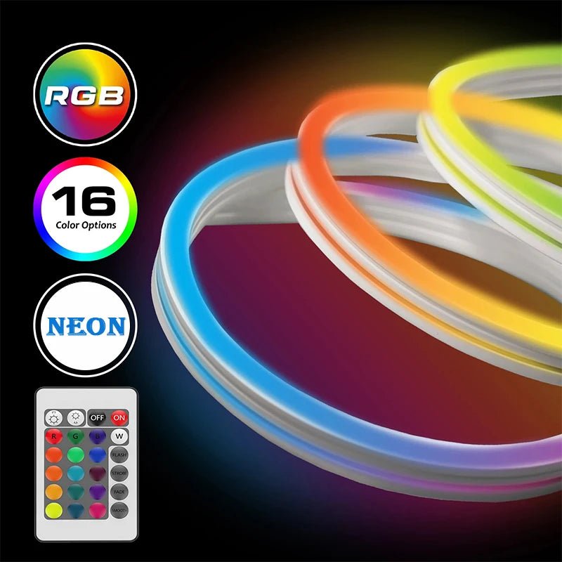 USB RGB LED Neon Rope Lights,Control with Remote,5V Flexible Led Rope Lights,RGB Neon Lights,Gaming Led Neon Strip Lights - Cozy & Co. Market