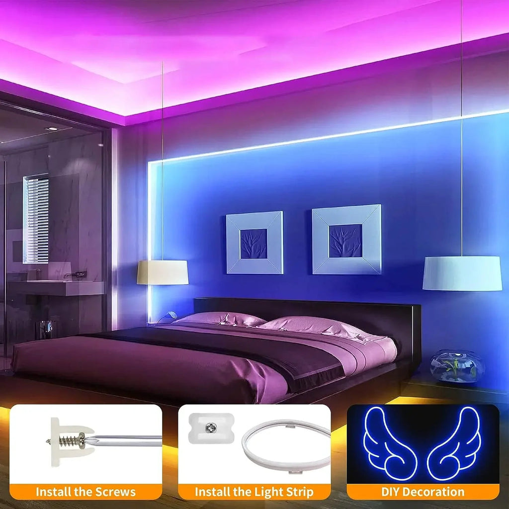 USB RGB LED Neon Rope Lights,Control with Remote,5V Flexible Led Rope Lights,RGB Neon Lights,Gaming Led Neon Strip Lights - Cozy & Co. Market