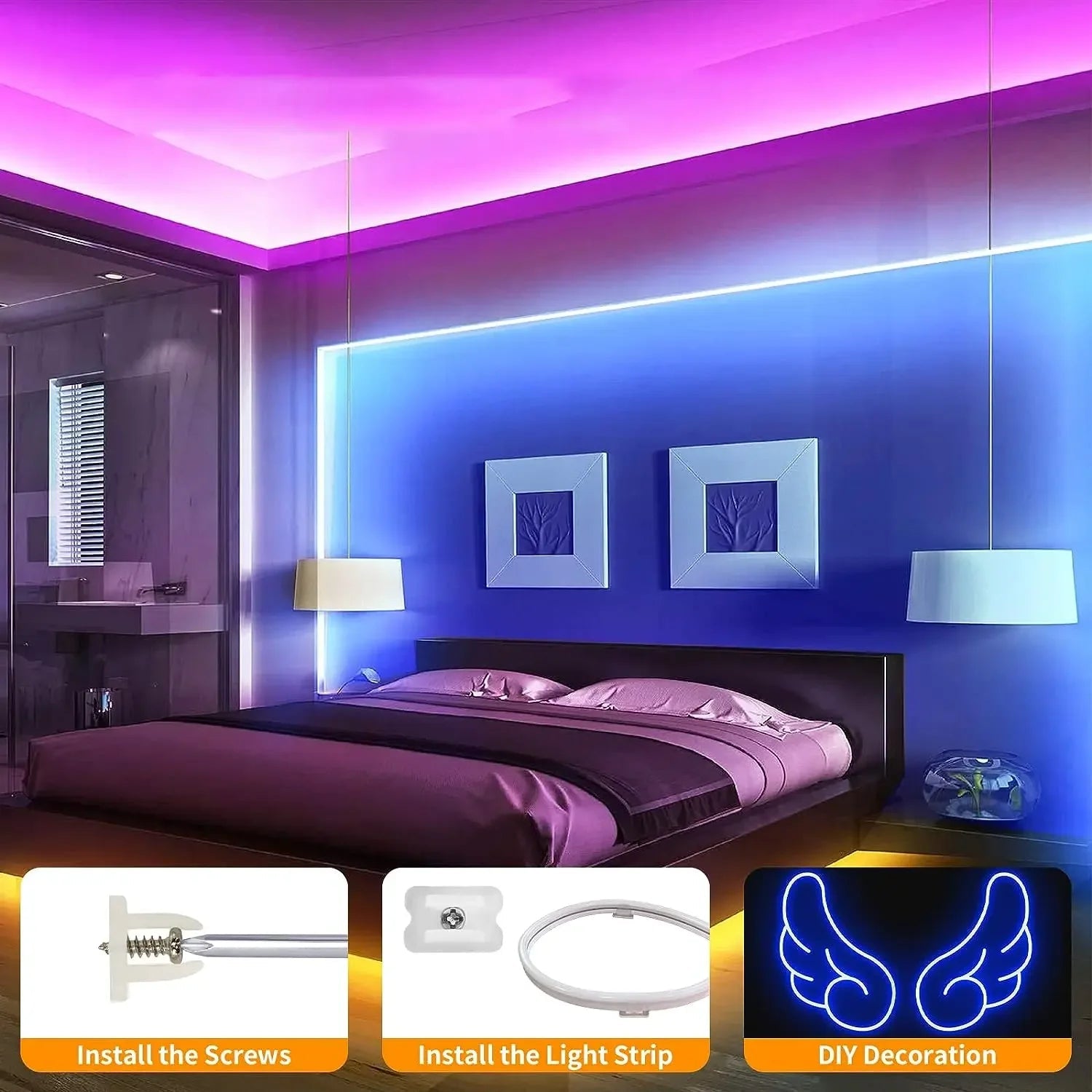 USB RGB LED Neon Rope Lights,Control with Remote,5V Flexible Led Rope Lights,RGB Neon Lights,Gaming Led Neon Strip Lights - Cozy & Co. Market