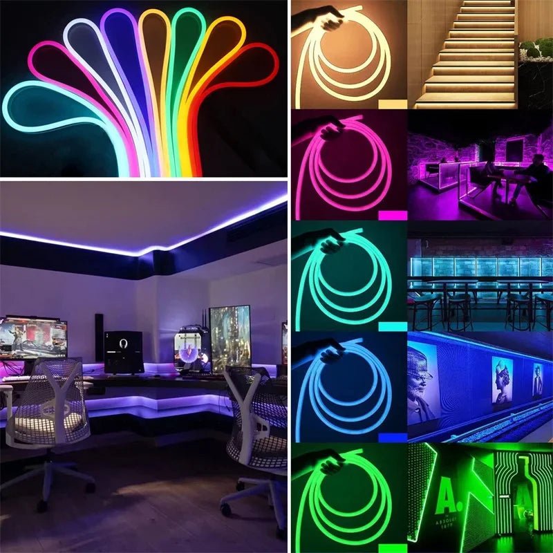 USB RGB LED Neon Rope Lights,Control with Remote,5V Flexible Led Rope Lights,RGB Neon Lights,Gaming Led Neon Strip Lights - Cozy & Co. Market