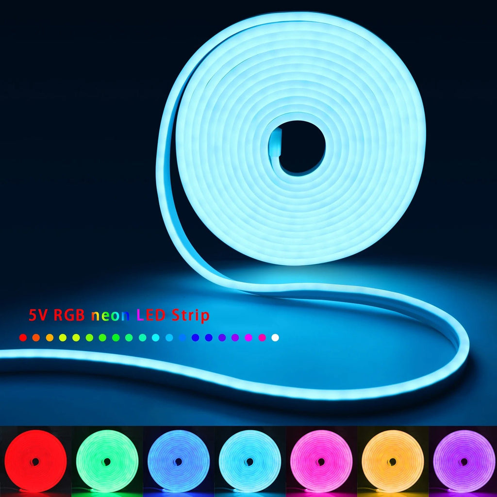 USB RGB Neon LED Strip 1M 2M 3M 5M WiFi 5V RGB Strip Work With Tuya App/Smart Life/Alexa for Game Home Neon Decor Lighting - Cozy & Co. Market