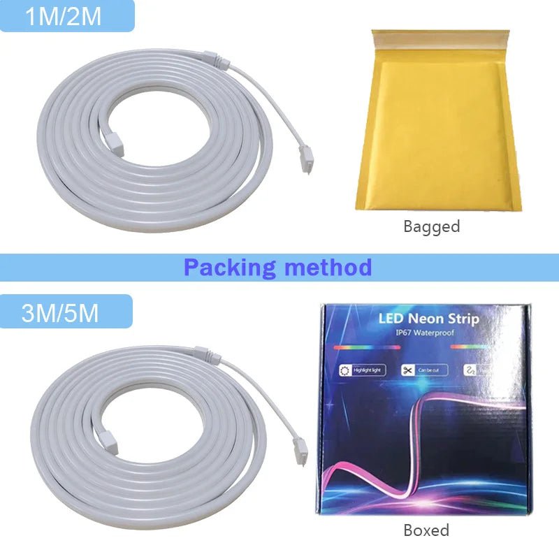 USB RGB Neon LED Strip 1M 2M 3M 5M WiFi 5V RGB Strip Work With Tuya App/Smart Life/Alexa for Game Home Neon Decor Lighting - Cozy & Co. Market