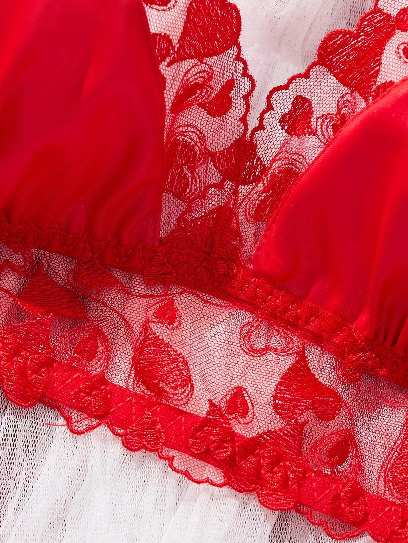 Valentine's Day New Style Sexy Exquisite Romantic Burgundy Lace Embroidery Adjustable Women's Lingerie Set - Cozy & Co. Market