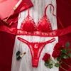 Valentine's Day New Style Sexy Exquisite Romantic Burgundy Lace Embroidery Adjustable Women's Lingerie Set - Cozy & Co. Market