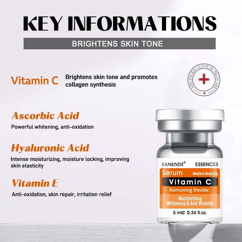 Vitamin C Hyaluronic acid Six Peptide Snail Mucin Facial Serum for Skin Care Apply Dr.Pen ACNE Solution Moisturizing 10Vials - Cozy & Co. Market