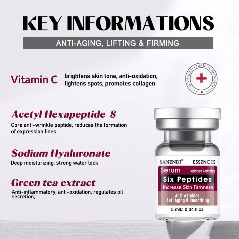 Vitamin C Hyaluronic acid Six Peptide Snail Mucin Facial Serum for Skin Care Apply Dr.Pen ACNE Solution Moisturizing 10Vials - Cozy & Co. Market