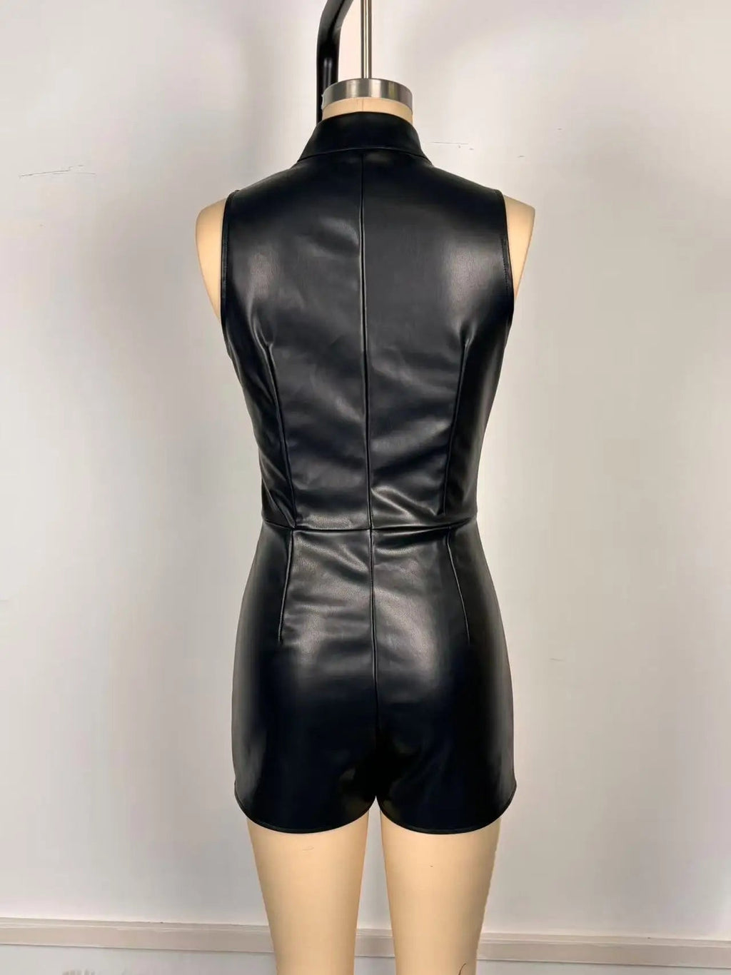 W0533-spring Summer 2026 Fashion Women Ladies Clothing Zipper Sleeveless Sexy Slim Fit Black Jumpsuit Shorts Street Wear - Cozy & Co. Market