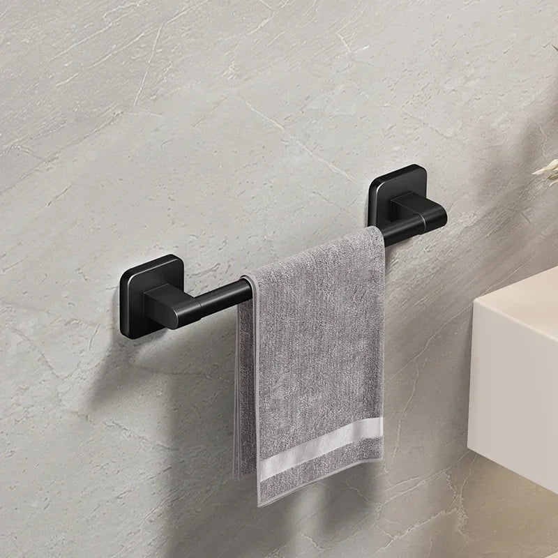Wall Mounted Towel Rack Bathroom Storage Rack No Drilling Bathroom Horizontal Bar Towel Rack Kitchen Bathroom Accessories - Cozy & Co. Market