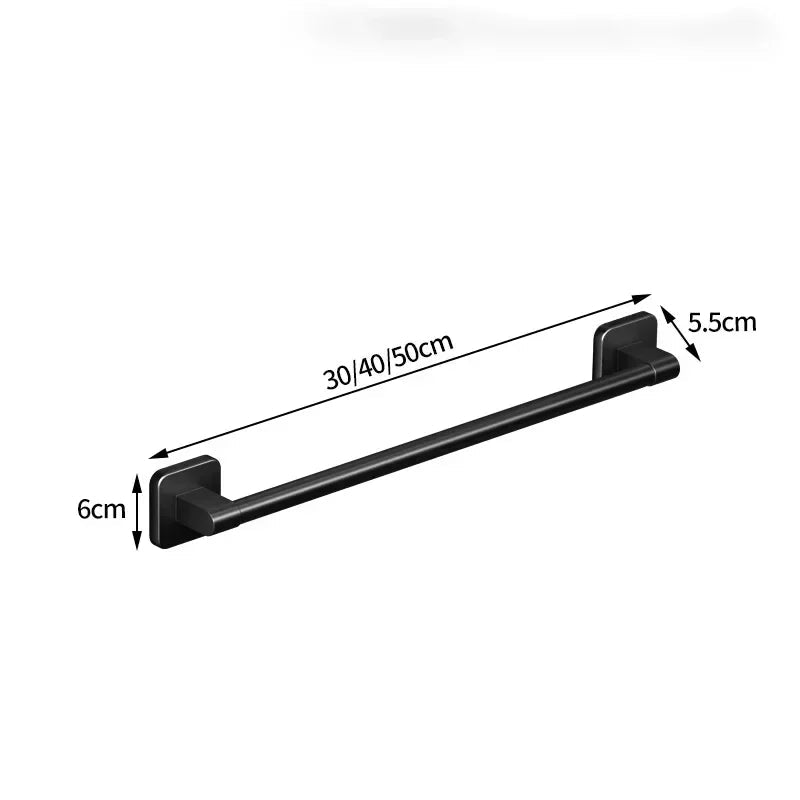 Wall Mounted Towel Rack Bathroom Storage Rack No Drilling Bathroom Horizontal Bar Towel Rack Kitchen Bathroom Accessories - Cozy & Co. Market