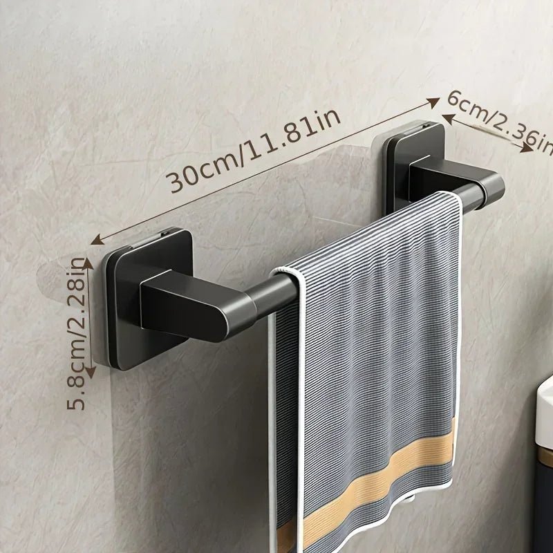 Wall Mounted Towel Rack Bathroom Storage Rack No Drilling Bathroom Horizontal Bar Towel Rack Kitchen Bathroom Accessories - Cozy & Co. Market