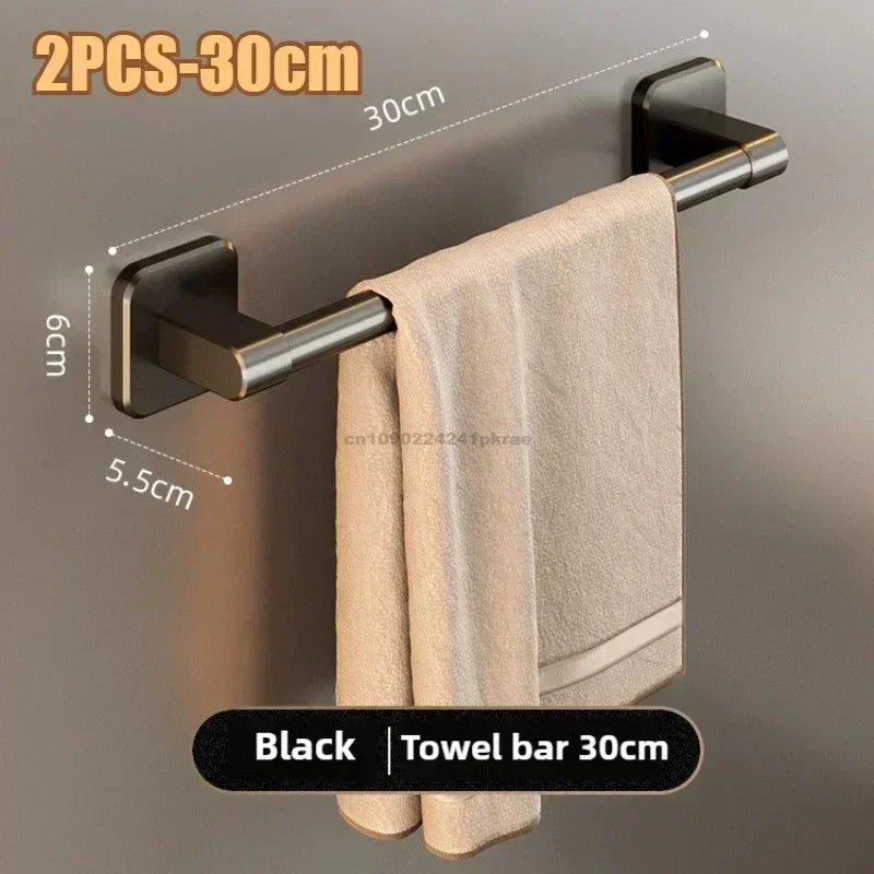 Wall Mounted Towel Rack Bathroom Storage Rack No Drilling Bathroom Horizontal Bar Towel Rack Kitchen Bathroom Accessories - Cozy & Co. Market