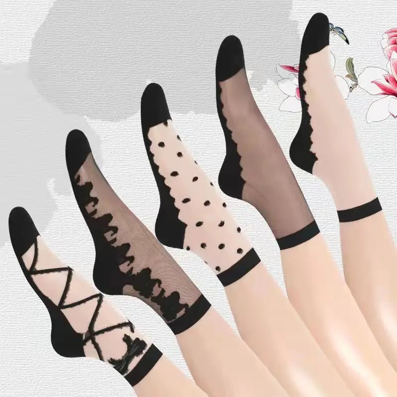 Wholesale Sexy Lace Fishnet Socks Transparent Stretch Elasticity Net Yarn Thin Girl Women Socks - Cozy & Co. Market