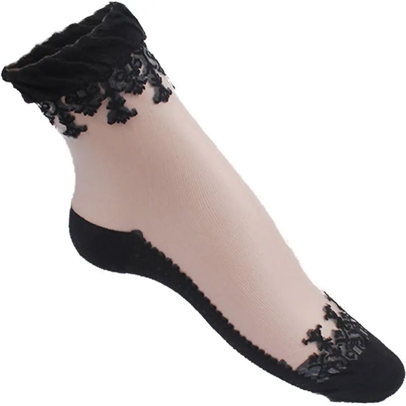 Wholesale Sexy Lace Fishnet Socks Transparent Stretch Elasticity Net Yarn Thin Girl Women Socks - Cozy & Co. Market