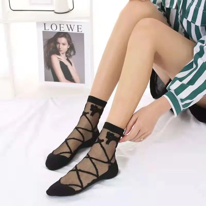 Wholesale Sexy Lace Fishnet Socks Transparent Stretch Elasticity Net Yarn Thin Girl Women Socks - Cozy & Co. Market