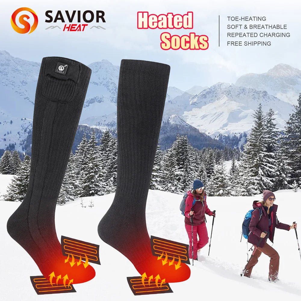 Winter 7.4V 2200MAH Breathable Men Athletic Crew Sports Socks Rechargeable Battery Heated Socks - Cozy & Co. Market