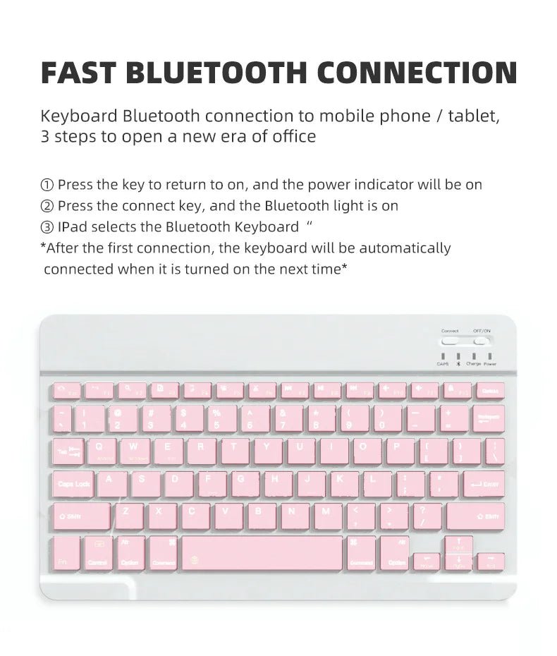 Wireless Bluetooth-compatible Keyboard For Android iOS Tablet Ultra-Thin 78 Keys Rechargeable Portable Compact Design for iPad - Cozy & Co. Market