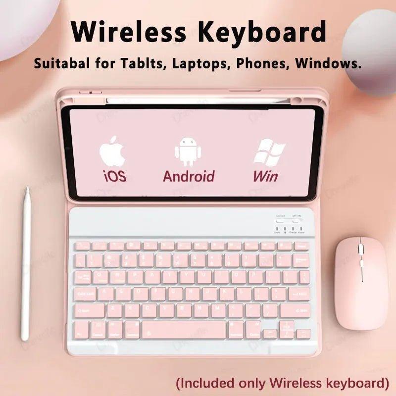 Wireless Bluetooth-compatible Keyboard For Android iOS Tablet Ultra-Thin 78 Keys Rechargeable Portable Compact Design for iPad - Cozy & Co. Market