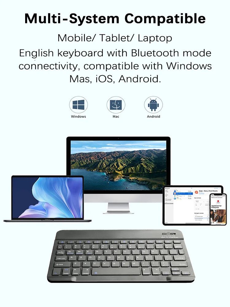 Wireless Bluetooth-compatible Keyboard For Android iOS Tablet Ultra-Thin 78 Keys Rechargeable Portable Compact Design for iPad - Cozy & Co. Market