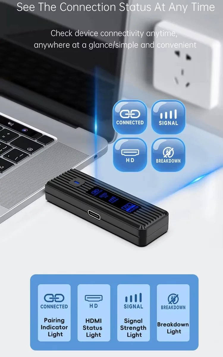 Wireless HDMI-Compatible Video Transmitter and Receiver Extender kit TV Stick Dongle Adapter For PC Camera Laptop To Monitor TV - Cozy & Co. Market