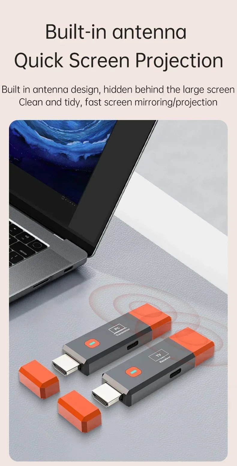 Wireless HDMI-Compatible Video Transmitter and Receiver Extender kit TV Stick Dongle Adapter For PC Camera Laptop To Monitor TV - Cozy & Co. Market