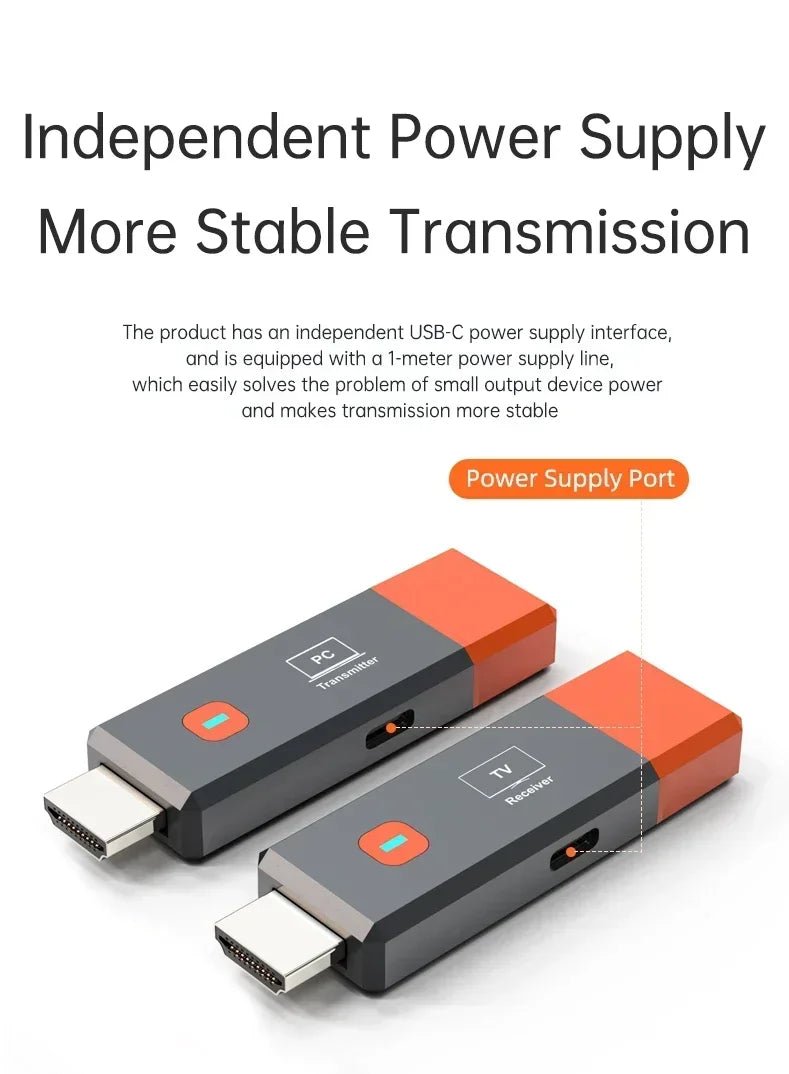 Wireless HDMI-Compatible Video Transmitter and Receiver Extender kit TV Stick Dongle Adapter For PC Camera Laptop To Monitor TV - Cozy & Co. Market
