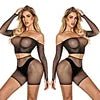 Women See Through Body Stockings Mesh Long Sleeves Costumes Fishnet Rhinestones Lingerie Sexy Bodysuit - Cozy & Co. Market