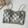 Women Summer Shoulder Vest Plaid Strap Tops Short Style Clothes Ladies Bra Seamless Crop Tops Casual Vest - Cozy & Co. Market