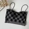 Women Summer Shoulder Vest Plaid Strap Tops Short Style Clothes Ladies Bra Seamless Crop Tops Casual Vest - Cozy & Co. Market