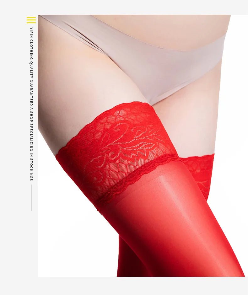 Women Transparent Breathable Thigh High Oil Shiny Slik Dance Pantyhose High Stretch Shimmery Shaping High Tight - Cozy & Co. Market