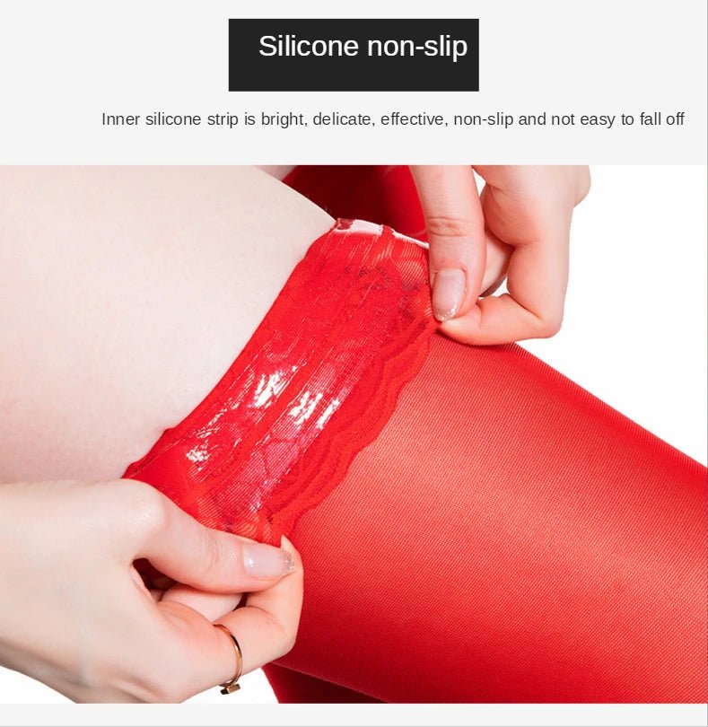 Women Transparent Breathable Thigh High Oil Shiny Slik Dance Pantyhose High Stretch Shimmery Shaping High Tight - Cozy & Co. Market