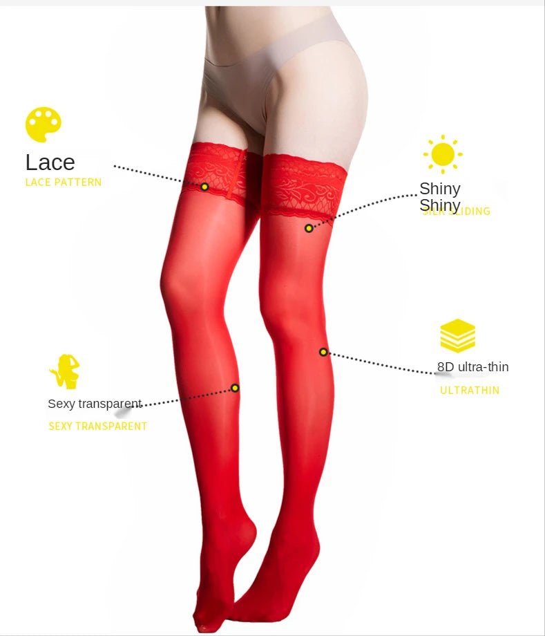Women Transparent Breathable Thigh High Oil Shiny Slik Dance Pantyhose High Stretch Shimmery Shaping High Tight - Cozy & Co. Market