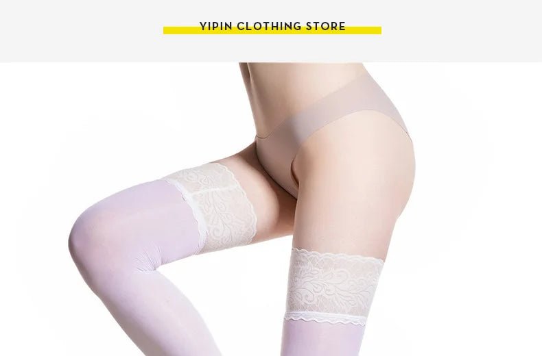 Women Transparent Breathable Thigh High Oil Shiny Slik Dance Pantyhose High Stretch Shimmery Shaping High Tight - Cozy & Co. Market