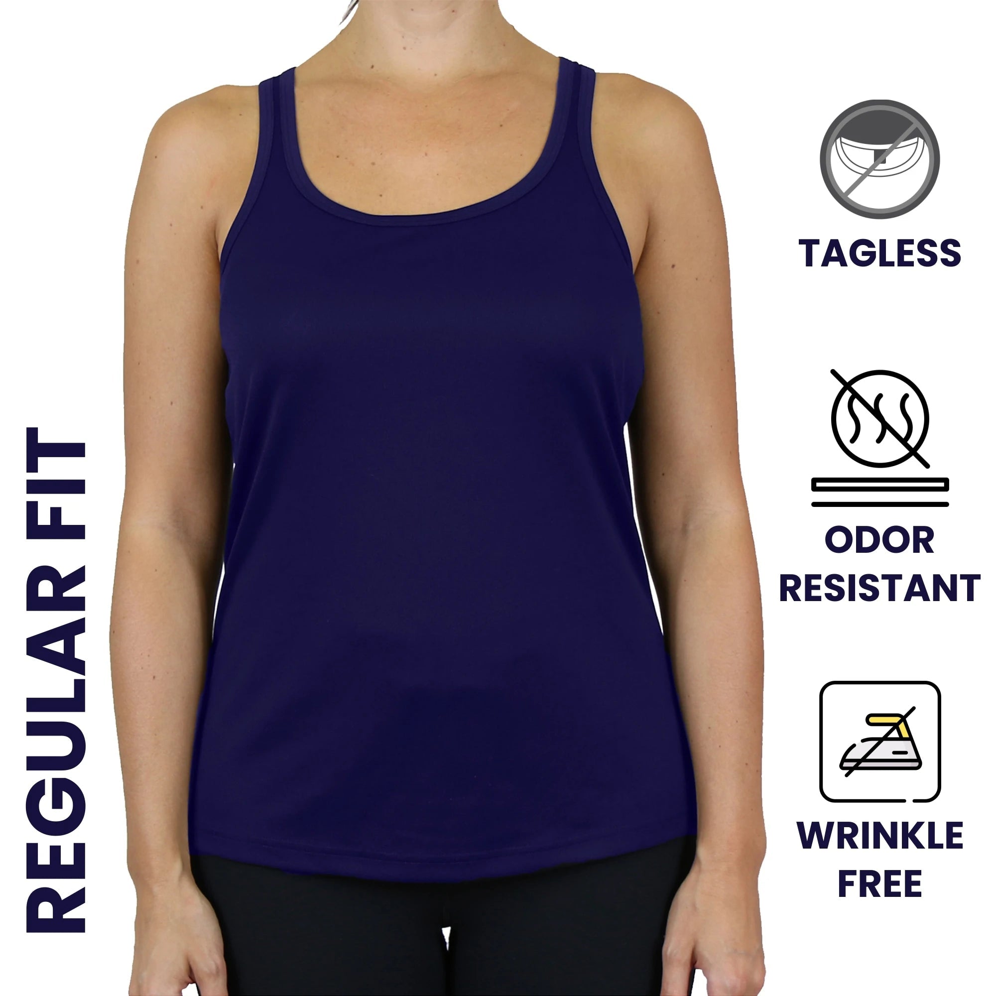 Women's Breathable Quick Dry Eco-Friendly Knitted Casual Moisture Wicking Racerback O-Neck Tank Tops (S-3XL) 100% Polyester - Cozy & Co. Market