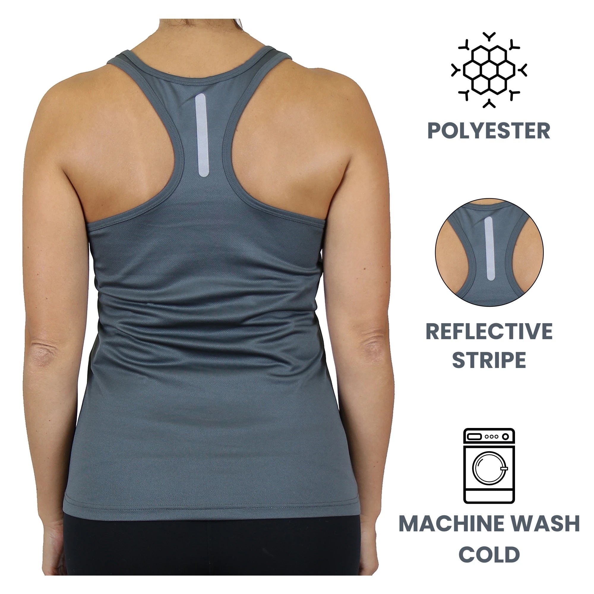 Women's Breathable Quick Dry Eco-Friendly Knitted Casual Moisture Wicking Racerback O-Neck Tank Tops (S-3XL) 100% Polyester - Cozy & Co. Market