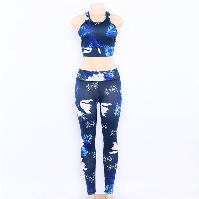 Women's Floral Print Yoga Set - Bra & Leggings Outfit - Cozy & Co. Market