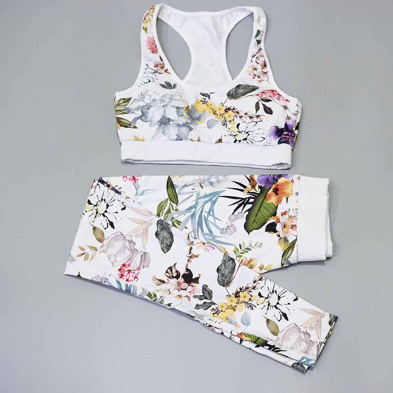 Women's Floral Print Yoga Set - Bra & Leggings Outfit - Cozy & Co. Market
