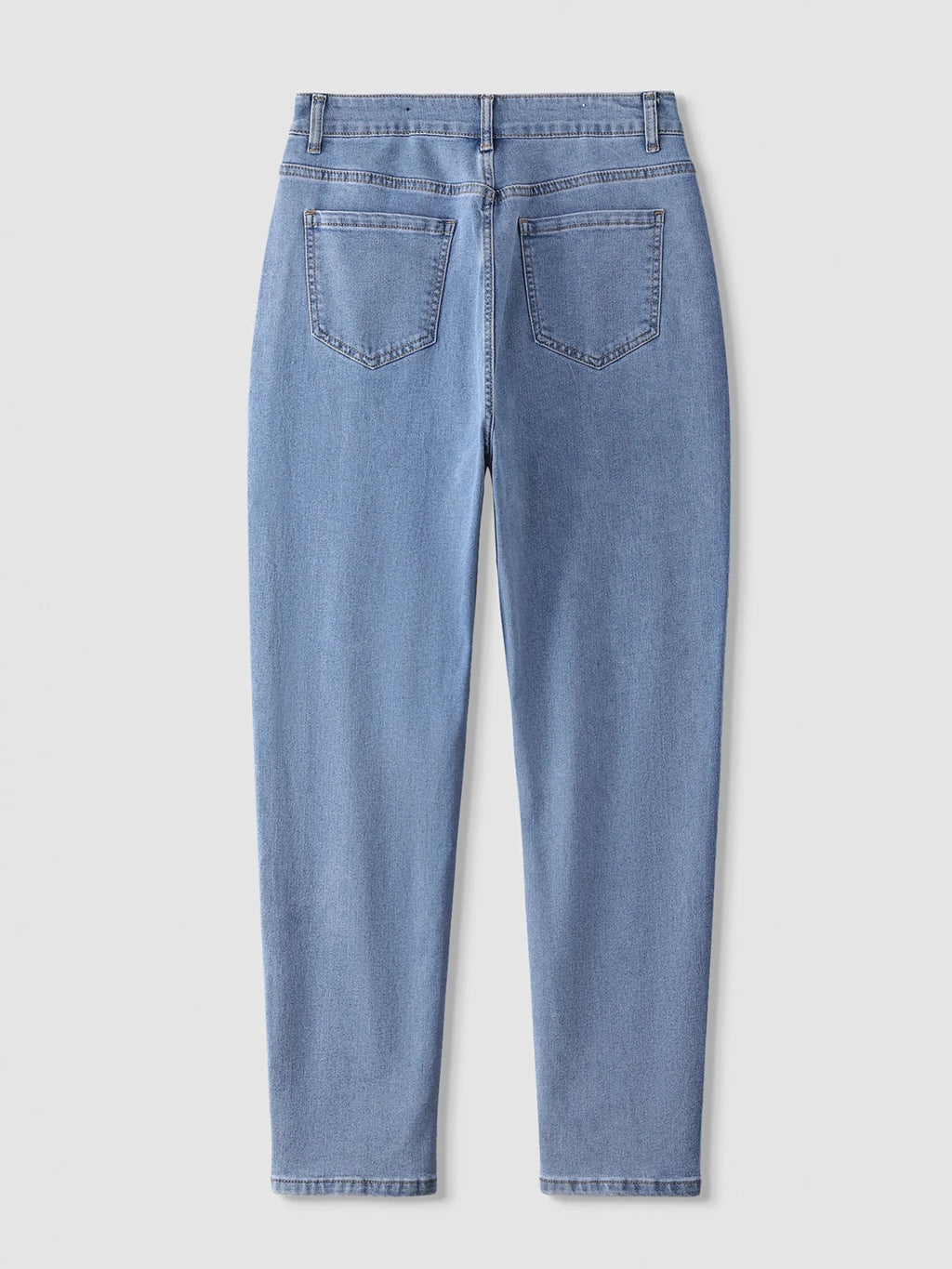 Women's High Waist Casual Jeans 2025 Full-Length Light Blue Denim Hand-Drawn Vintage Style Straight-leg Pants Cotton Selvage - Cozy & Co. Market
