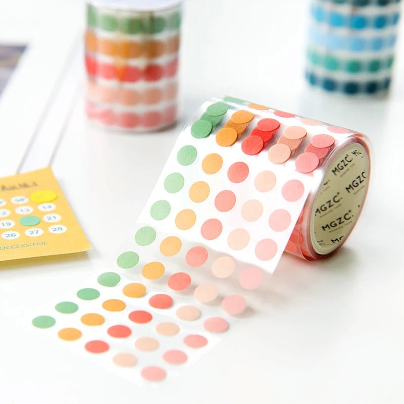 Yoofun 5*300cm Color Dots Decorative Adhesive Washi Tape Masking Tape DIY Scrapbooking Sticker Label Japanese Stationery - Cozy & Co. Market