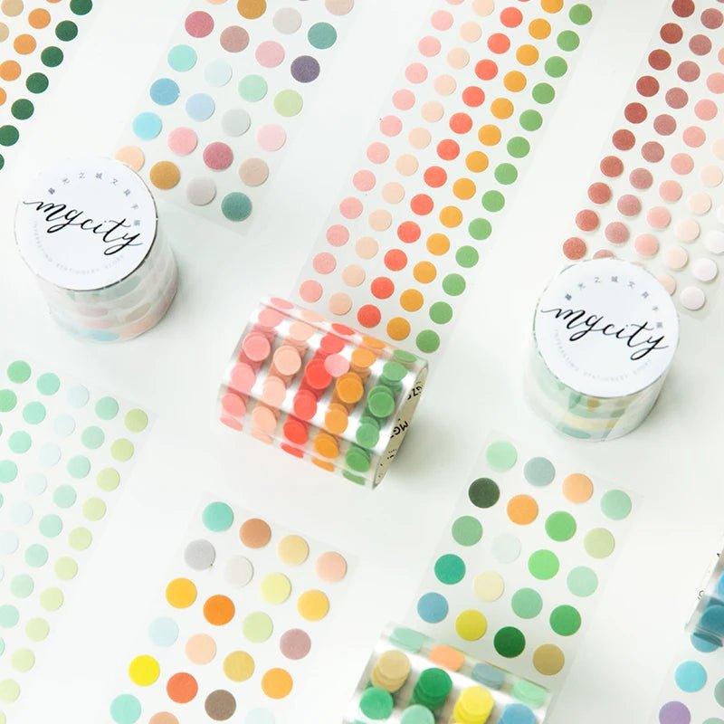 Yoofun 5*300cm Color Dots Decorative Adhesive Washi Tape Masking Tape DIY Scrapbooking Sticker Label Japanese Stationery - Cozy & Co. Market