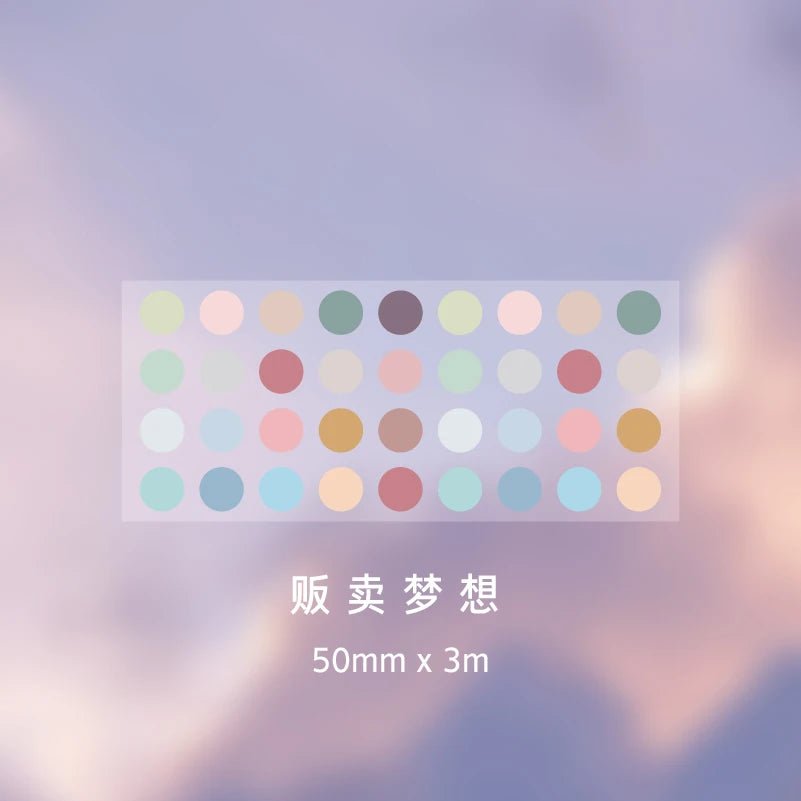 Yoofun 5*300cm Color Dots Decorative Adhesive Washi Tape Masking Tape DIY Scrapbooking Sticker Label Japanese Stationery - Cozy & Co. Market