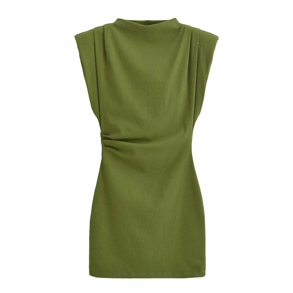 ZADATA Women's Wear 2024 Winter European and American Style Waistband Slim Fit with Shoulder Pad Crewneck Short dress 3644327 - Cozy & Co. Market