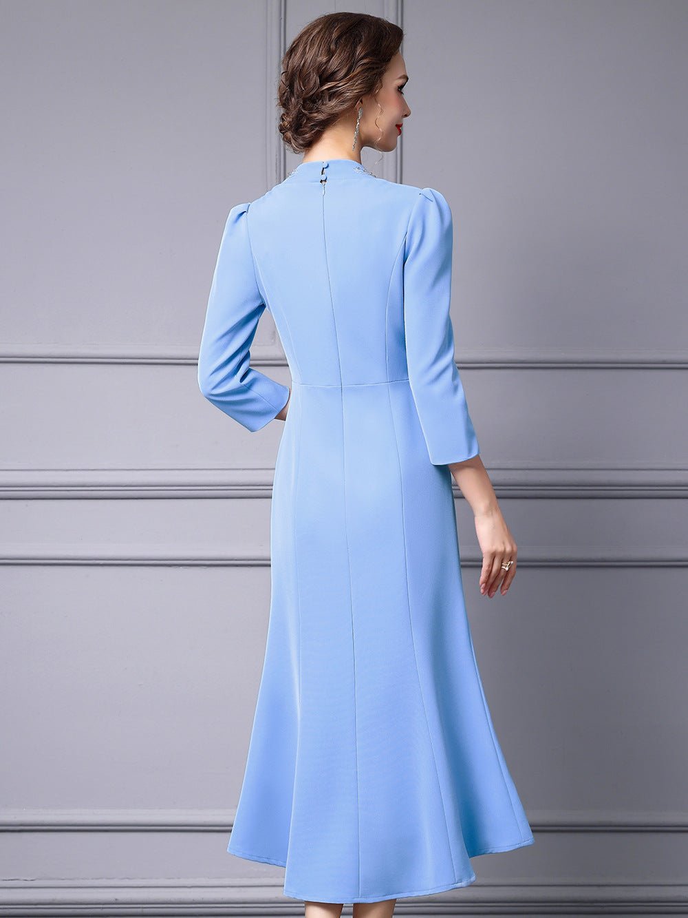 Zhili 2026 New Model Dress for Important Occasions, Elegant Socialite Style, Embroidered with Rhinestones, Short in the Front and Long in the Back, Mermaid Dress - Cozy & Co. Market