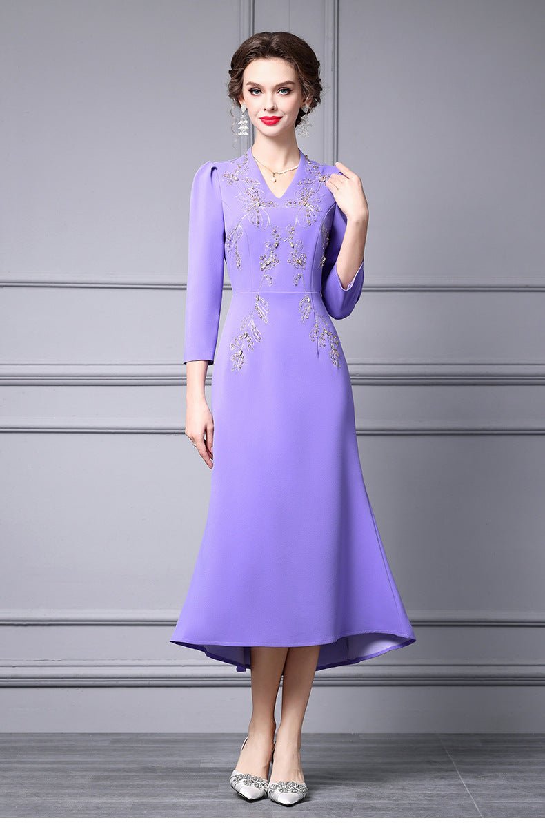 Zhili 2026 New Model Dress for Important Occasions, Elegant Socialite Style, Embroidered with Rhinestones, Short in the Front and Long in the Back, Mermaid Dress - Cozy & Co. Market