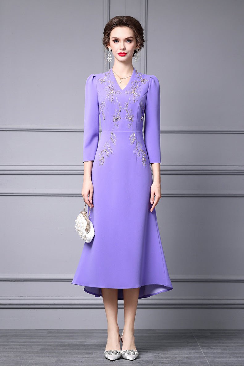 Zhili 2026 New Model Dress for Important Occasions, Elegant Socialite Style, Embroidered with Rhinestones, Short in the Front and Long in the Back, Mermaid Dress - Cozy & Co. Market