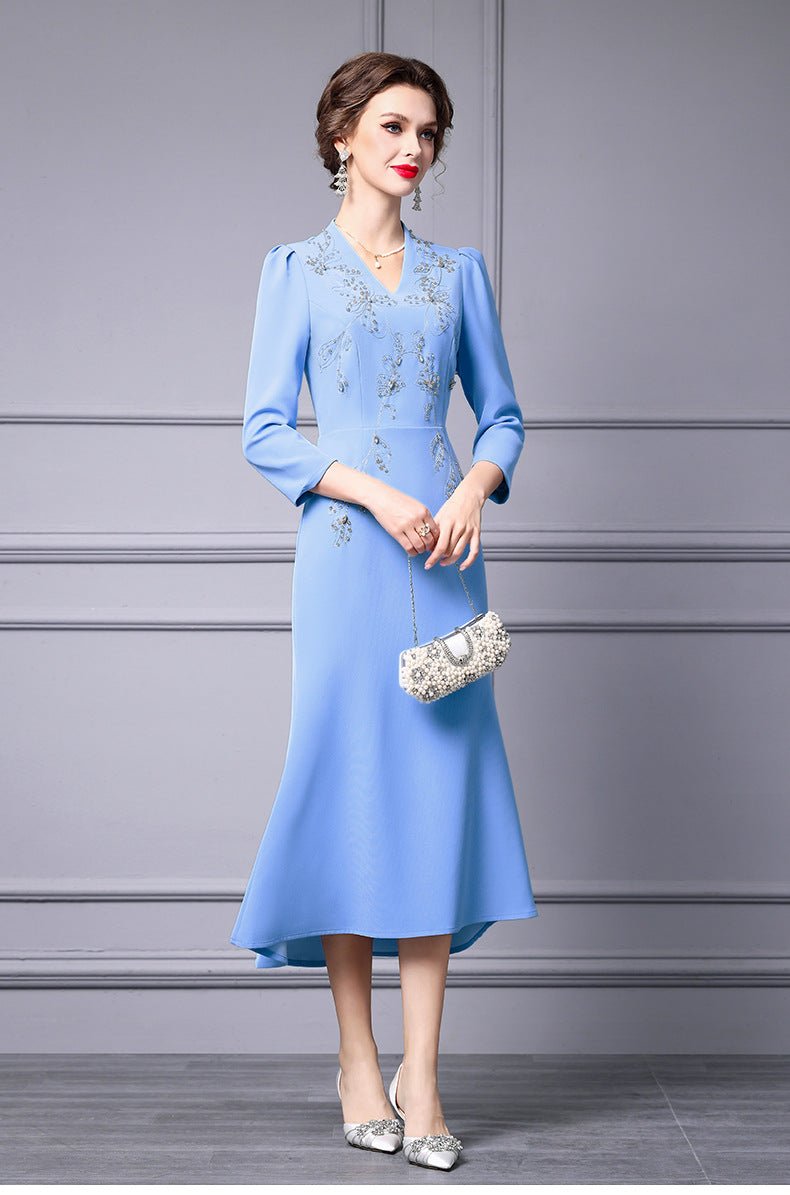 Zhili 2026 New Model Dress for Important Occasions, Elegant Socialite Style, Embroidered with Rhinestones, Short in the Front and Long in the Back, Mermaid Dress - Cozy & Co. Market