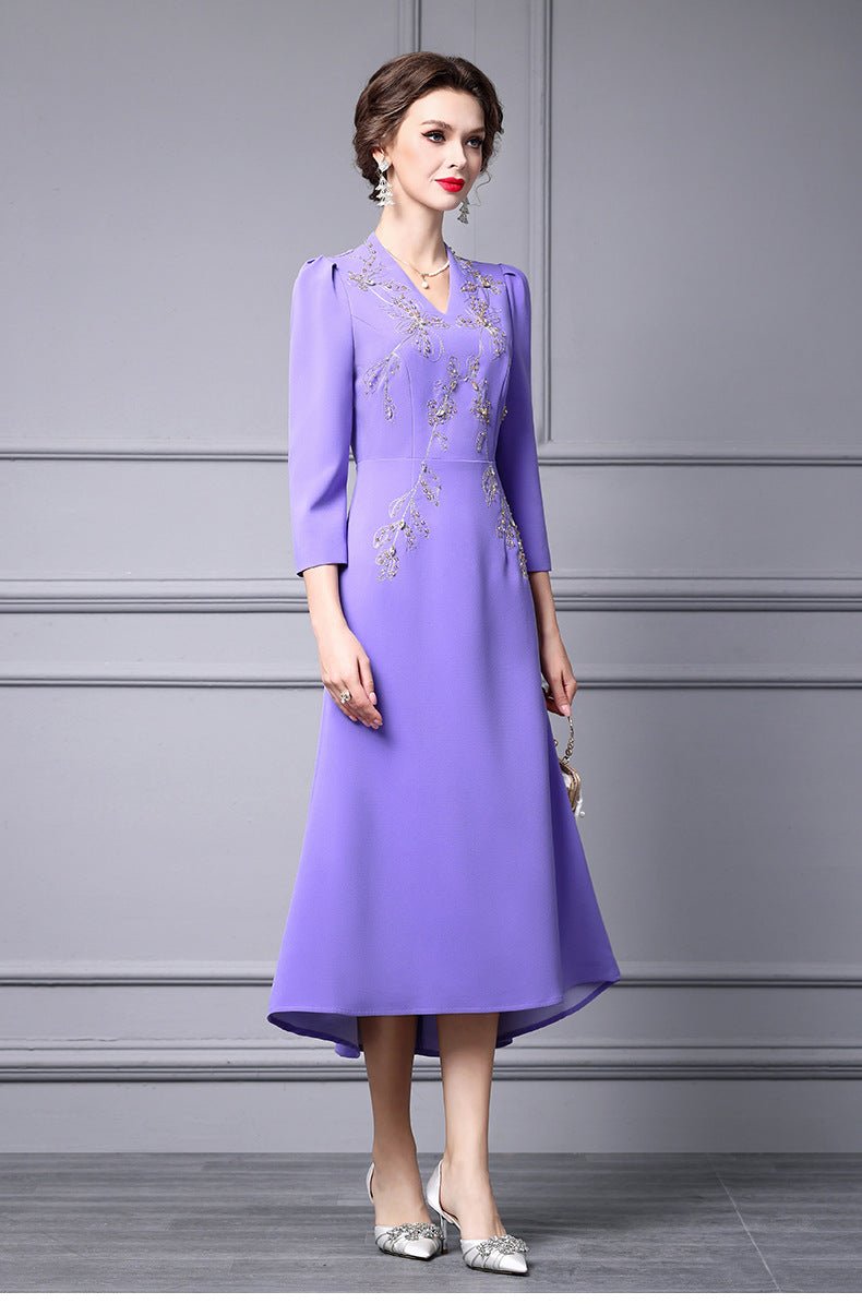 Zhili 2026 New Model Dress for Important Occasions, Elegant Socialite Style, Embroidered with Rhinestones, Short in the Front and Long in the Back, Mermaid Dress - Cozy & Co. Market