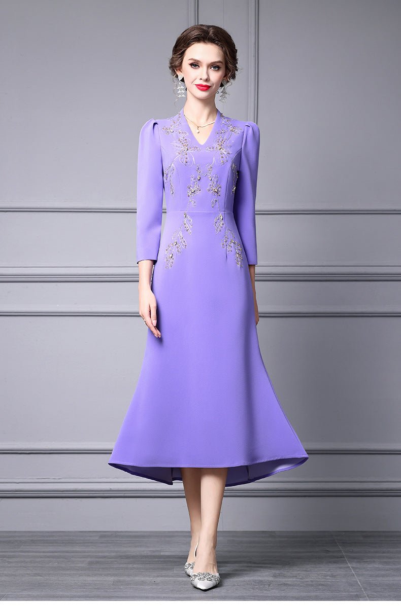 Zhili 2026 New Model Dress for Important Occasions, Elegant Socialite Style, Embroidered with Rhinestones, Short in the Front and Long in the Back, Mermaid Dress - Cozy & Co. Market