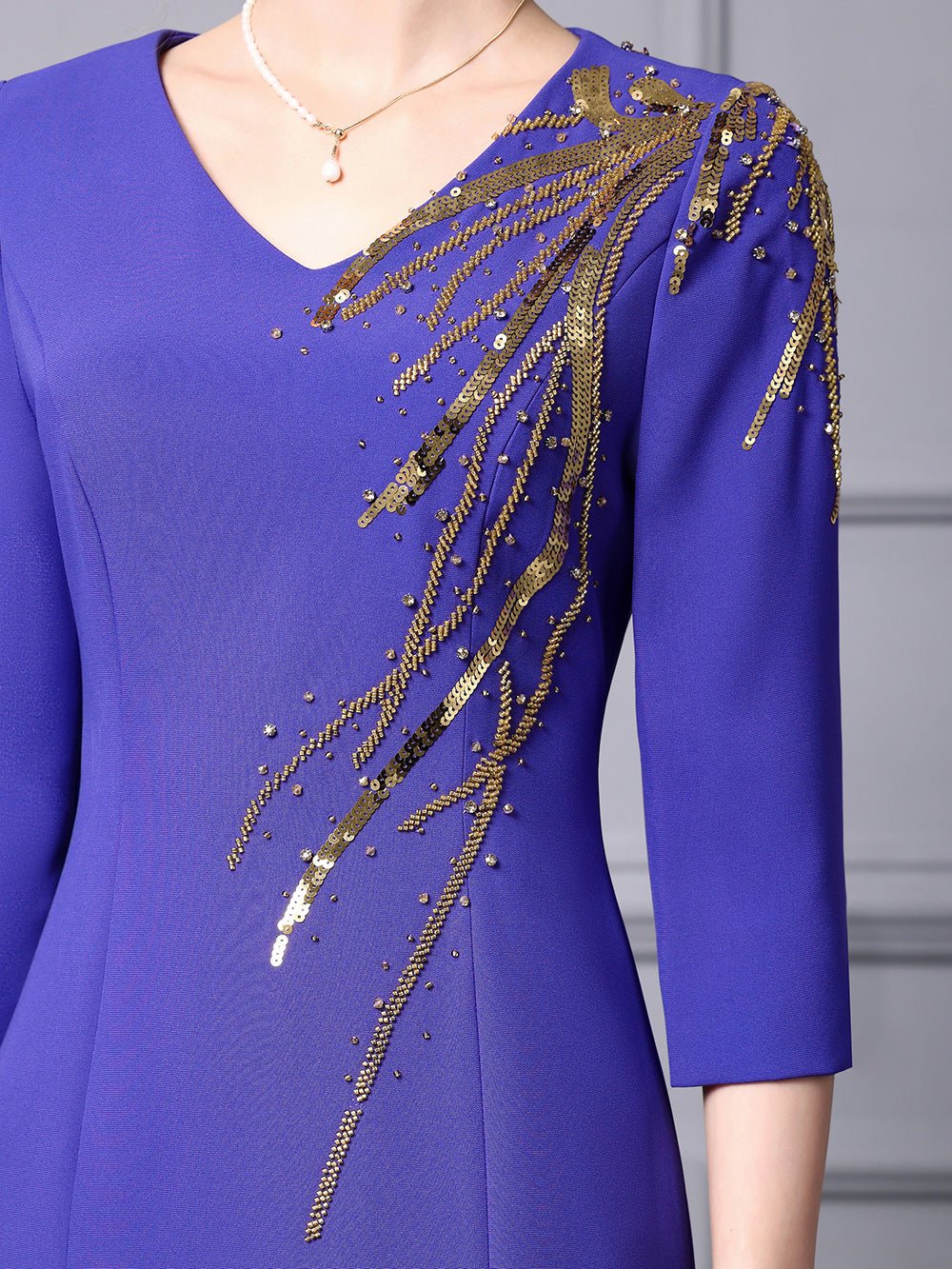 Zhili 2026 New Model Dress, High-End for Important Occasions, Rhinestone V-Neck Long Slim-Fit Light Gown, Mermaid Dress - Cozy & Co. Market