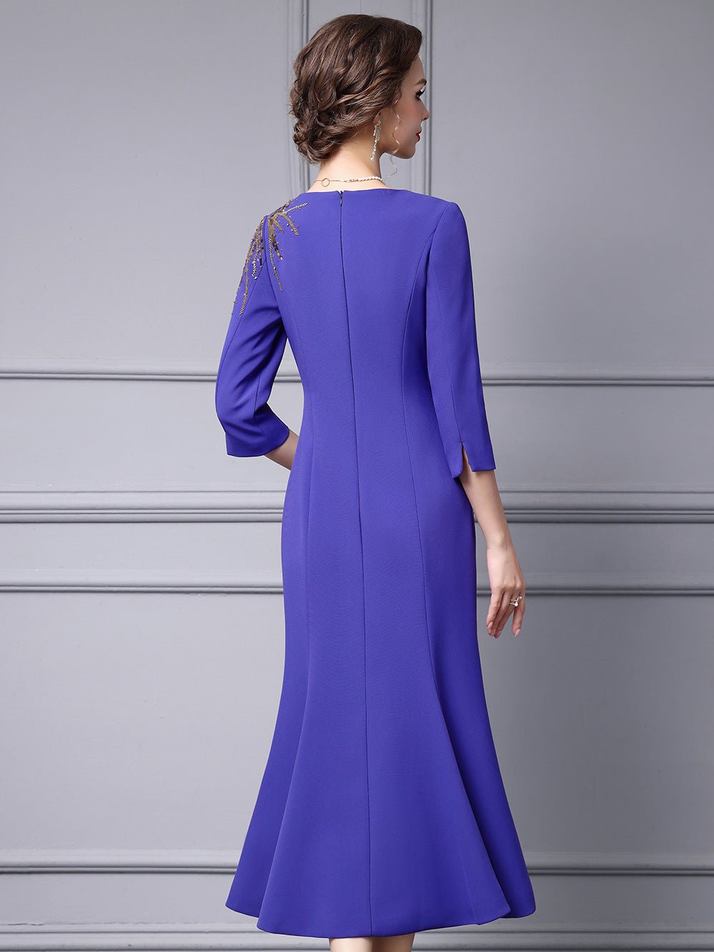 Zhili 2026 New Model Dress, High-End for Important Occasions, Rhinestone V-Neck Long Slim-Fit Light Gown, Mermaid Dress - Cozy & Co. Market