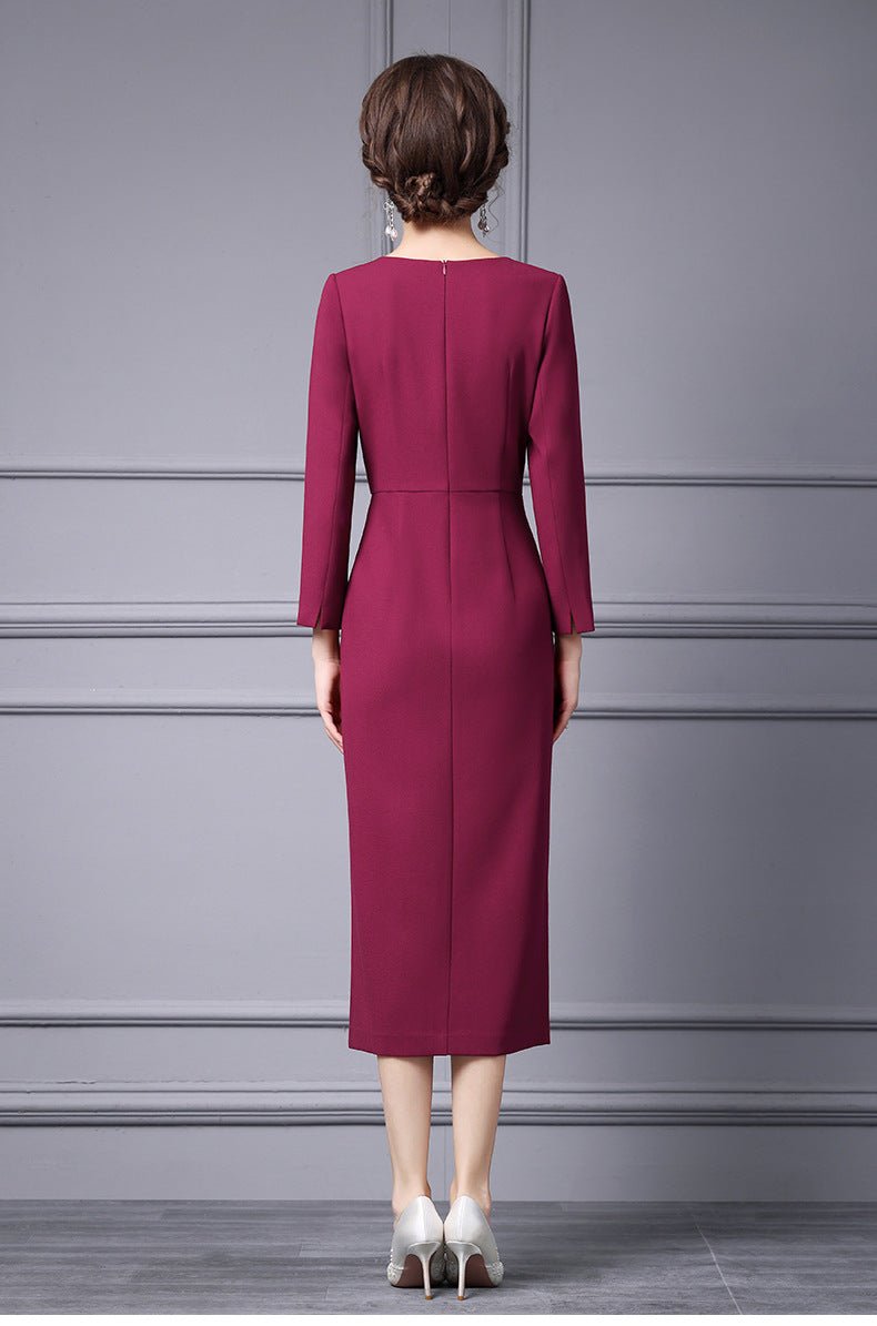 Zhili 2026 Women's New Spring Dress, High-End Handmade Floral Long Dress Paired with a Coat, Slim-Fit Long-Sleeve Dress - Cozy & Co. Market